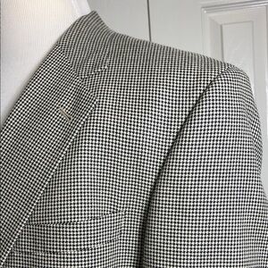 Daniel Cremieux Collection Black and White Houndstooth Wool Blazer Sz 44L